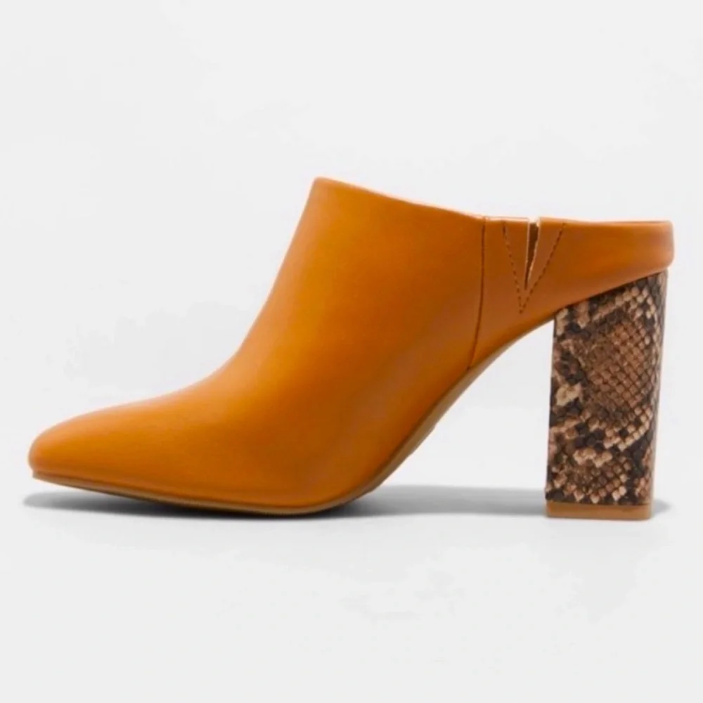 Stunning Women's Paula Mule Heels Cognac - Picture 7 of 11